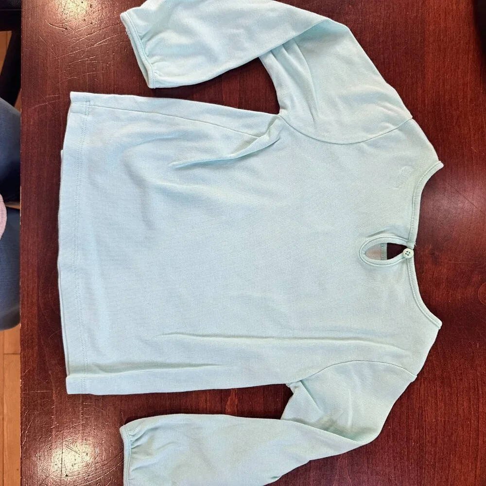 Vintage GYMBOREE Embroidered Rainbow Mint Green Long Sleeve T Shirt Size 4T